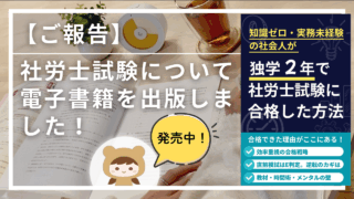 社労士試験・独学で合格!『知識ゼロから2年目で合格』した体験記をKindle出版中!